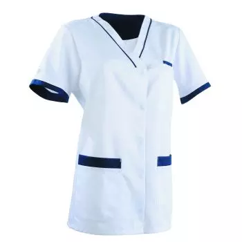 Tunique médicale femme ALEXANDRA Clemix 2.0 blanc / bleu marine