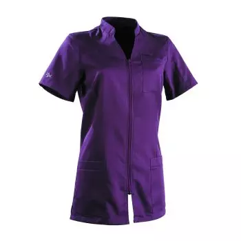 Tunique médicale femme SANDRINE Col Officier Clemix 2.0 Prune Evêque