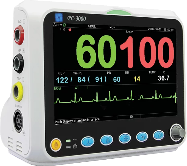 Moniteur patient multiparamétrique GIMA PC-3000 (PNI, SpO2, Temp., Resp, ECG)