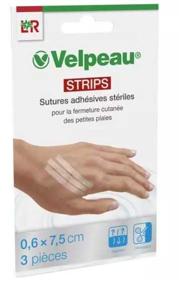 Sutures adhésives stériles LR Velpeau Strips