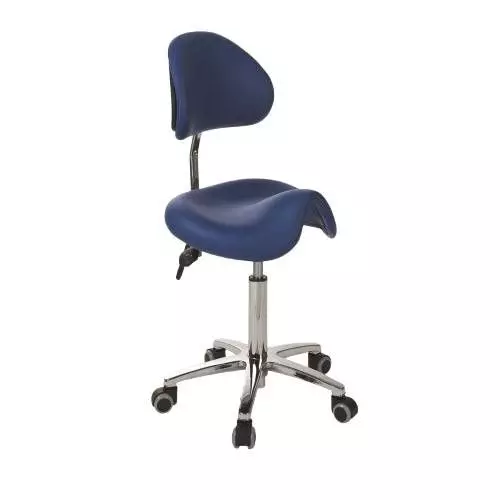 Tabouret médical derby base alu Ecopostural S2671- Avec dossier