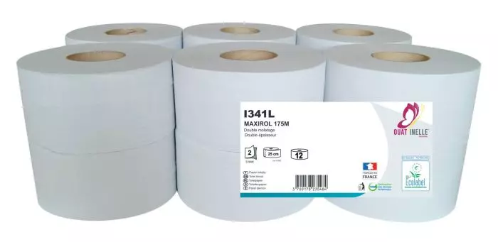 Rouleaux de papier toilette Global Hygiène Ecolabel 175 m (carton de 12)