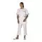 Tunique médicale femme Tivry blanc parement aqua passepoil aqua Mulliez