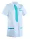 Tunique médicale femme KIM Col Officier Clemix 2.0 blanc / Turquoise