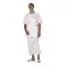 Tunique médicale femme Tivry blanc parement rose passepoil rose Mulliez