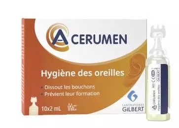 Solutions auriculaires Laboratoires Gilbert A-Cerumen coloré