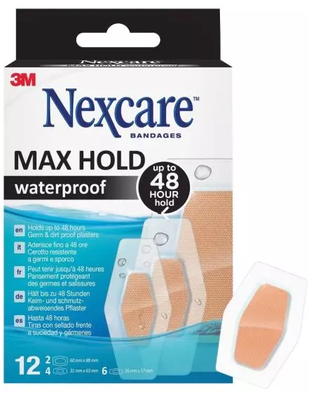 Pansements Imperméables Nexcare Max Hold (boite de 12)