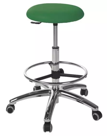 Tabouret circulaire base aluminium avec repose-pied Ecopostural S5610