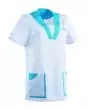 Tunique médicale femme MARIE Clemix 2.0 Blanc / Turquoise