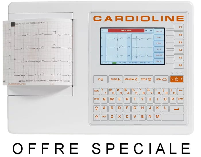 Electrocardiographe ECG 100S (6 pistes) avec option interprétation offerte Cardioline