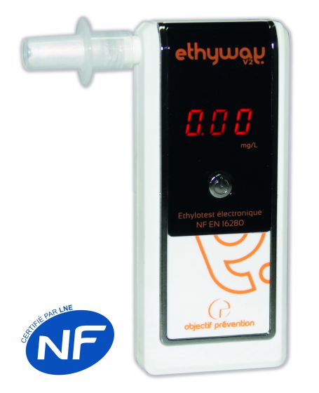Ethylotest électronique Ethyway V2 0,49 mg/l Certifié NF