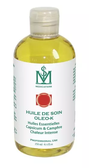 Huile de Soin OLEO-K HE Capsicum & Camphre « Chaleur Intense » - Flacon Stop-goutte 250 ml Medicafarm