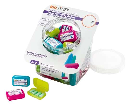 Protections auditives en mousse Biosynex (lot de 2, 3 ou 6 paires)