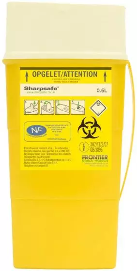 Collecteur d'aiguilles Sharpsafe® 0.6l pour infirmière, 10 pièces