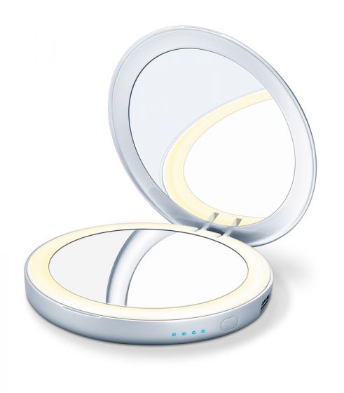 Miroir cosmétique éclairé avec chargeur power bank Beurer BS39