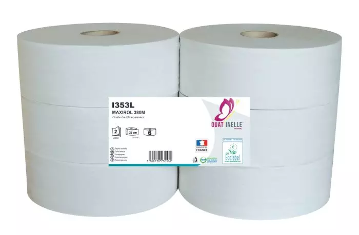 Rouleaux de papier toilette Global Hygiène Ecolabel 380 m (carton de 6)