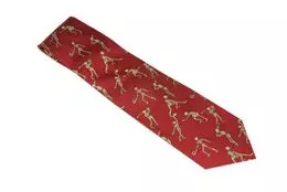 Cravate de sport avec motif de squelette, rouge, soie W41061