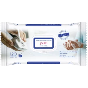 Lingettes biocides surfaces et mains Joleti (sachet de 120 )