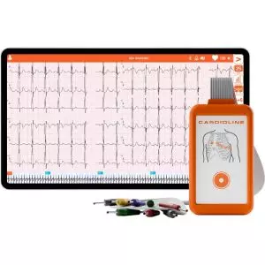Electrocardiographe ECG Cardioline Touchecg HD+ Bluetooth (12 pistes) pour Android avec tablette 10