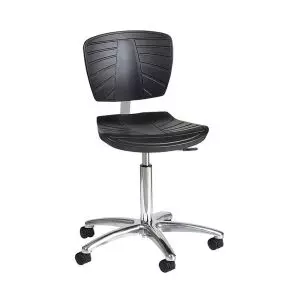 Siège médical ergonomique noir Carina base aluminium