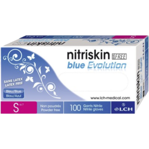 Gants d'examen nitrile Blue Evolution non poudrés non stériles (boite de 100) Nitriskin