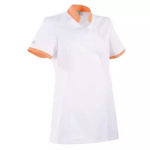 Tunique médicale femme coupe cintrée Ayako 2LIN Clemix 2.0 Lafont Blanc / Abricot