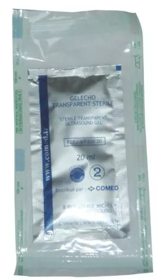 Gel stérile échographique, sachet de 20 ml, fabrication française