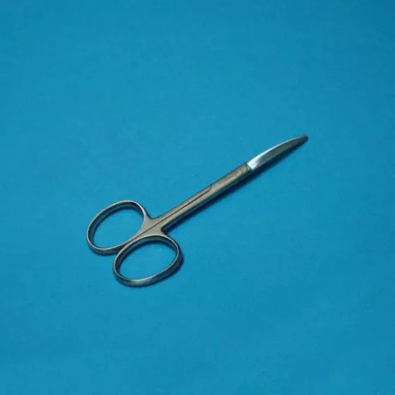 Ciseaux à Enucleation, très courbes, mousses, enfant, 10,5 cm