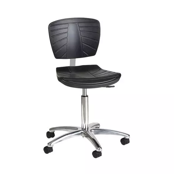 Siège médical ergonomique noir Carina base aluminium