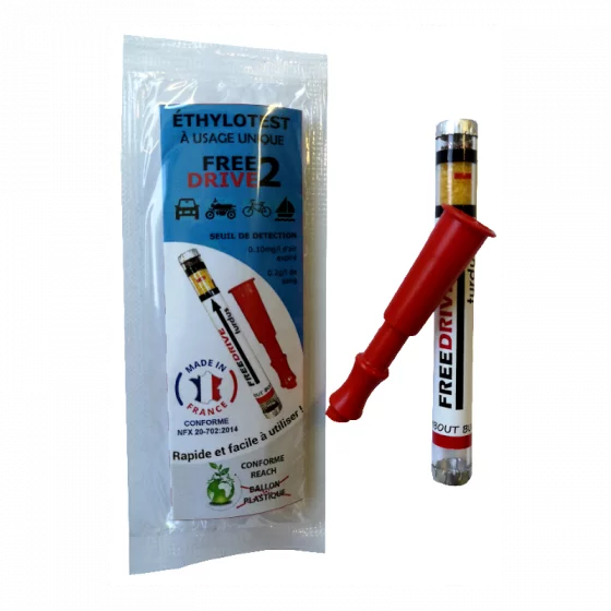 Ethylotest jetable pour jeune conducteur NF sans ballon 0,2 G/L NF FREEDRIVE 2