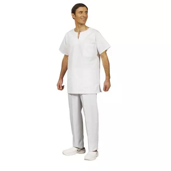 Tunique medicale mixte Tadou blanche Mulliez