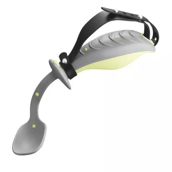 Cuillère ergonomique souple jaune Holtex