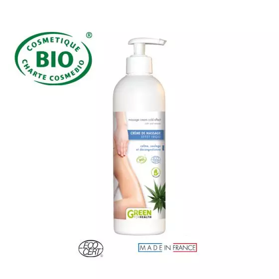 Crème de massage Effet froid Bio 500 ml Green For Health