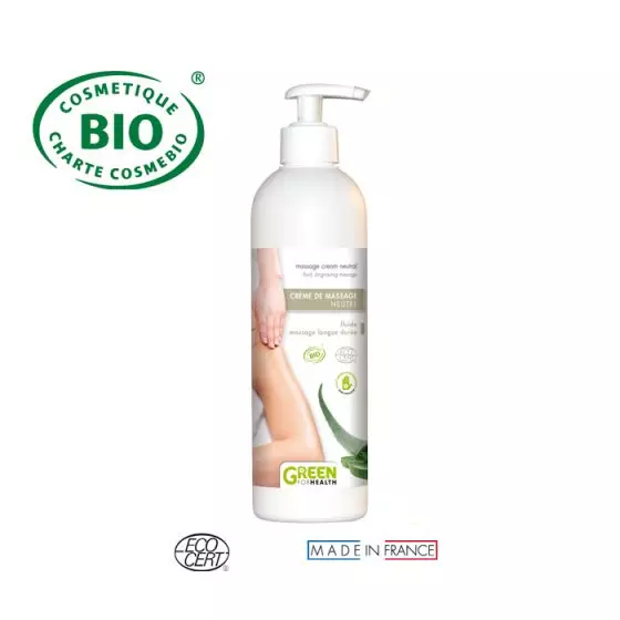 Crème de massage Neutre Bio 500 ml Green For Health