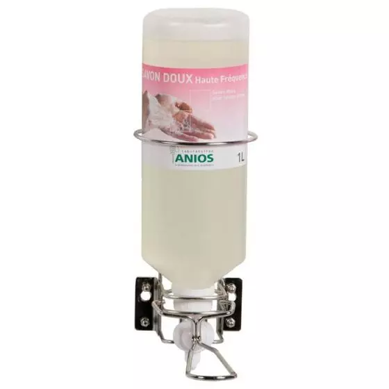 Distributeur mural Anios inox pour flacon 1L airless Manugel / savon