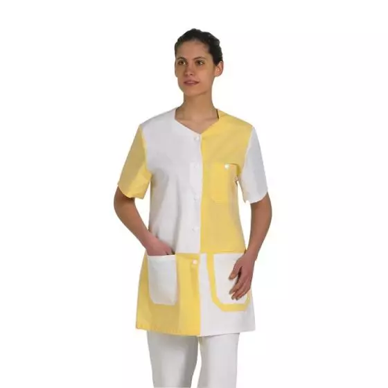 Tunique médicale femme Telsa Blanc/Jaune Mulliez