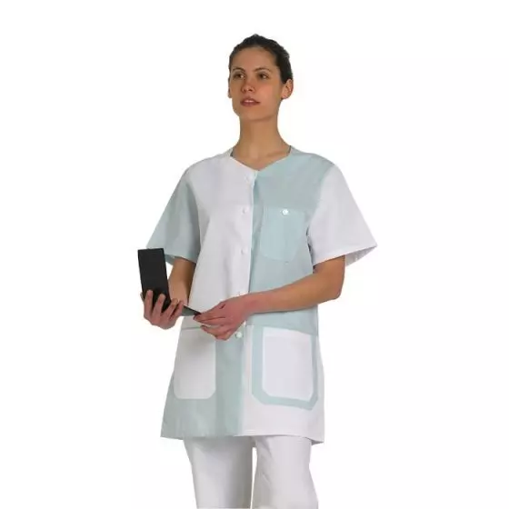 Tunique médicale femme Telsa Blanc/Vert Mulliez