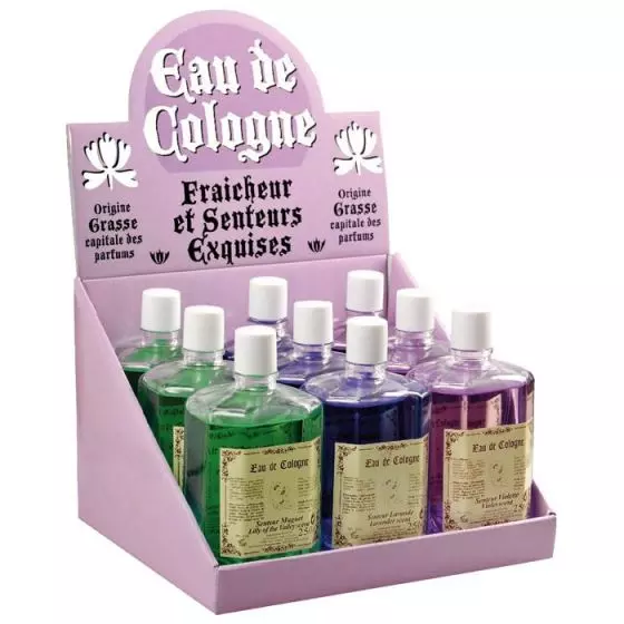 Eau de Cologne et présentoir Holtex