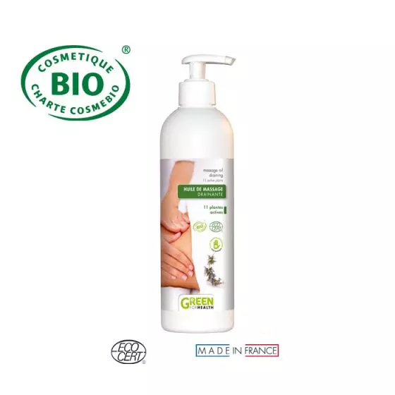 Huile de massage drainante Bio 500 ml Green For Health