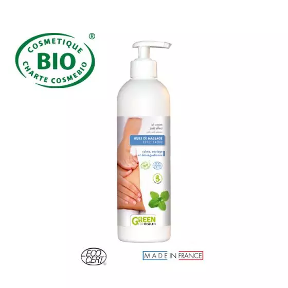 Huile de massage Effet froid Bio 500 ml Green For Health