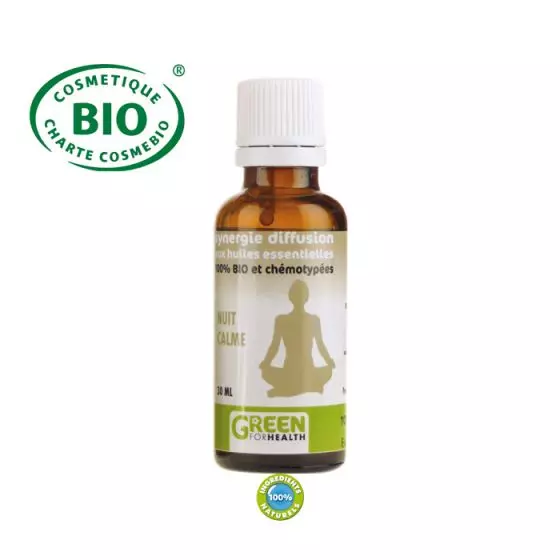 Synergie Nuit Calme Bio aux huiles essentielles  30 ml Green For Health