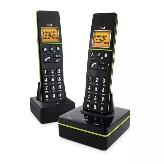 Téléphone fixe sans fil Doro PhoneEasy 336w Duo Coloris Noir