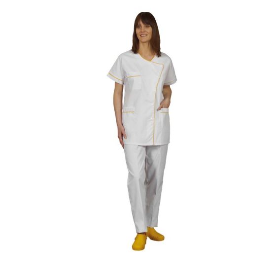 Blouse Esthéticienne Poches Blouse Médicale Femme Coton Blanc - 3 Poches Pour Esthéticienne, Aide-Soignante Ou Infirmière Tunique Médicale 3 Poches