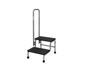 Marchepied, inox, 2 marches, avec rampe spécial phlébologie