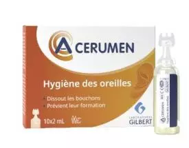Solutions auriculaires Laboratoires Gilbert A-Cerumen coloré