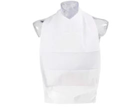 Bavoir adulte à usage unique avec poche de récupération blanc (carton de 900)