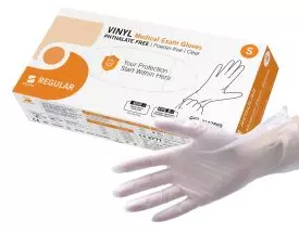 Gants d'examen vinyle Regular non poudrés non stériles (boite de 100)