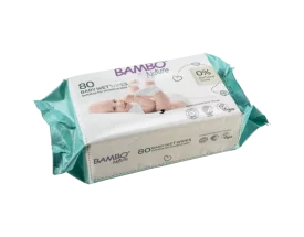 Lingettes imprégnées bébé Bambo Nature (sachet de 80)