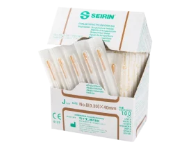 Aiguilles d'acupuncture stériles Seirin Type J - avec tube guide (boîte de 100)
