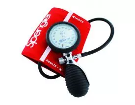 Tensiomètre manopoire ambidextre Spengler Lian® Métal avec brassard velcro coton rouge Adulte M